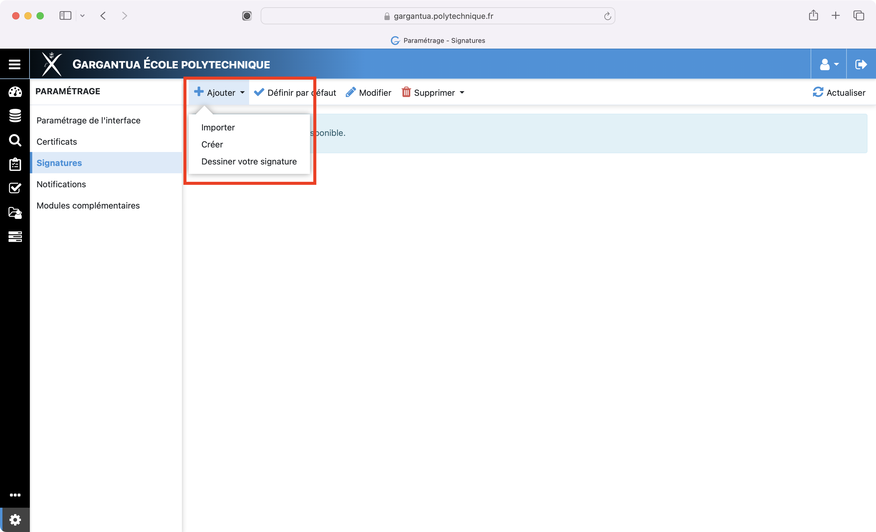 Menu signature Gargantua